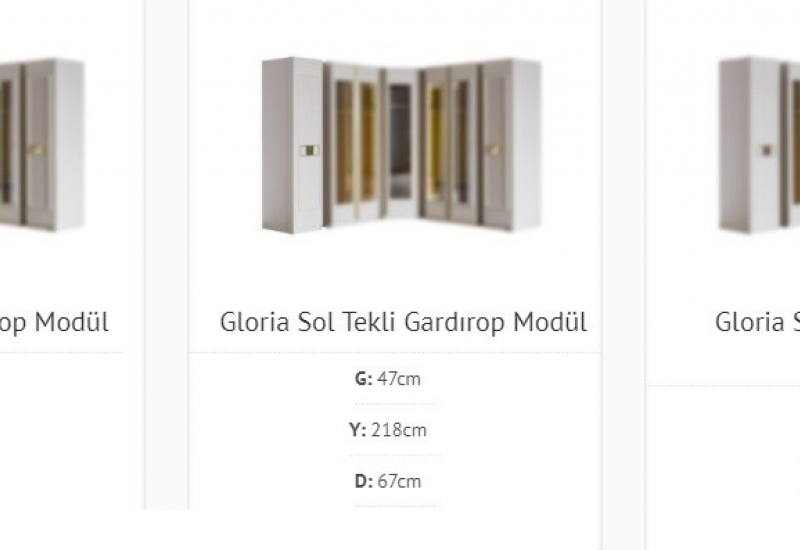 <p>GLORİA GİYİNME DOLABI</p>

